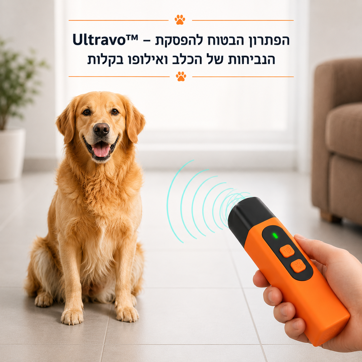 Ultravo™ - השיטה הבטוחה להפסקת נביחות באופן מיידי והרחקת כלבים תוקפניים