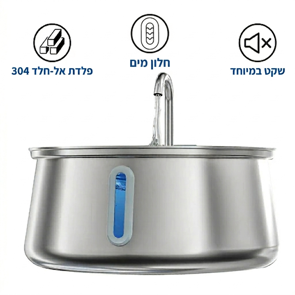 מזרקת שתייה חכמה ומסננת מים לחיות מחמד 4 ליטר