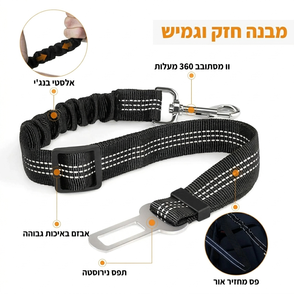 חגורת בטיחות ברכב לכלבים