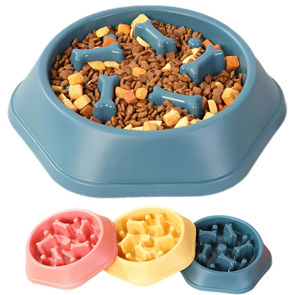 Slow Feeder Dog Bowl Anti-Choking Puppy Food Bowl Anti-Slip Pet Slow Eating Dog Dishes Puzzle Feeders for Dogs Small Medium