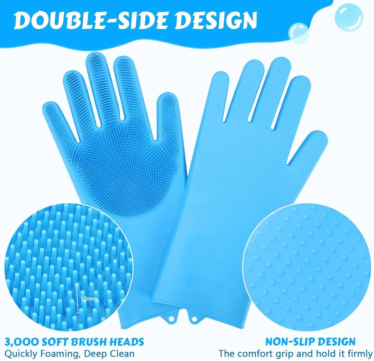 Pet Grooming Gloves Dog Cat Bathing Cleaning Glove Shampoo Scrubber Clean Soft Silicone Hair Removal Glove Hand Skin Protection