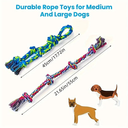 Knot Dog Toys Indestructible Durable Dog Chew Toys Tug of War Interactive Toys Suitable for Medium and Large Dogs Pet Supplies