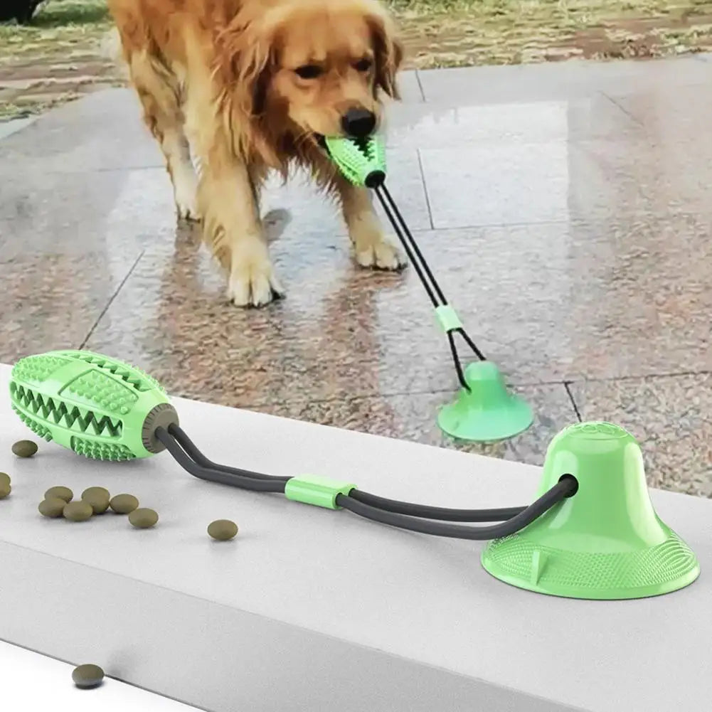 Dog Chew Toys for Aggressive Chewers Interactive Dog Suction Cup Toy Teething Rope Toy Dog Puzzle Treat Food Dispensing Ball Toy