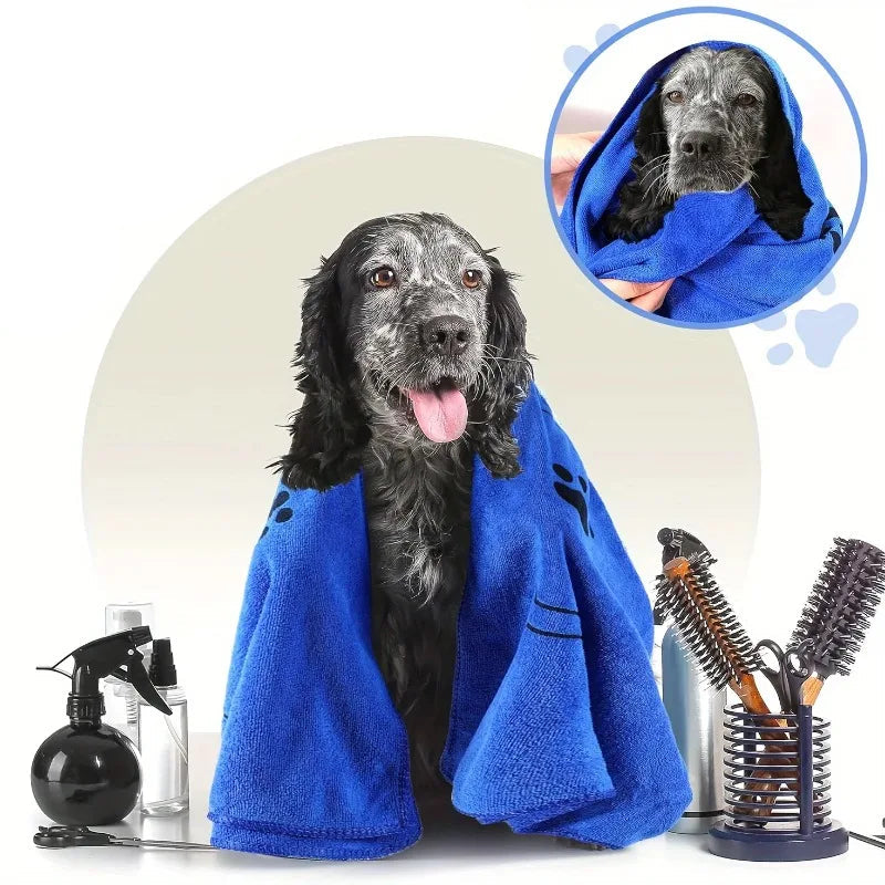 Dog Towel Drying Dog Cat Pet Towel, Puppy Microfiber Quick-Drying Dog Claw Bath Towel, Pet Bath Products Absorbent Medium Dogs