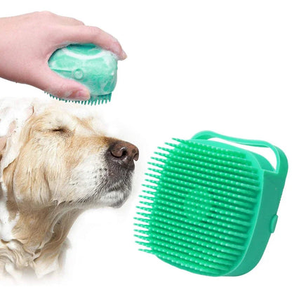 Pet Dog Shampoo Brush 2.7Oz 80Ml Cat Massage Comb Grooming Scrubber for Bathing Short Hair Soft Silicone Rubber